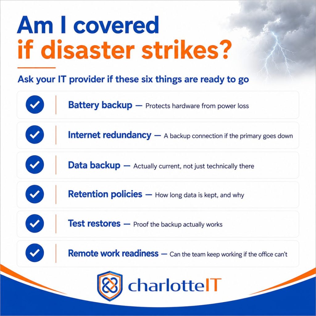 Business continuity and disaster recovery plan checklist